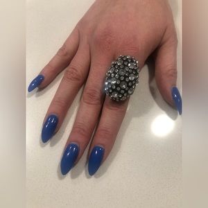 Rhinestone cocktail ring